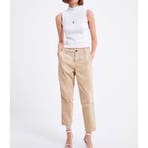 NEW Zara New Chino Vintage Vanilla